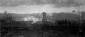 Vue Du Louvre Au Soleil Couchant