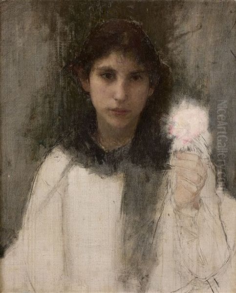 Jeune Femme A La Rose - view 1