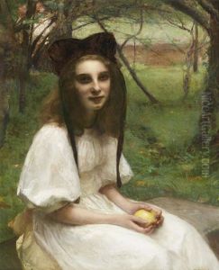 A Portrait Of A Girl In A White Dress A Portrait Of A Girl In A White Dress