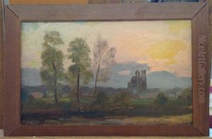 La Collegiale A Mantes by Albert Marie Adolphe Dagnaux