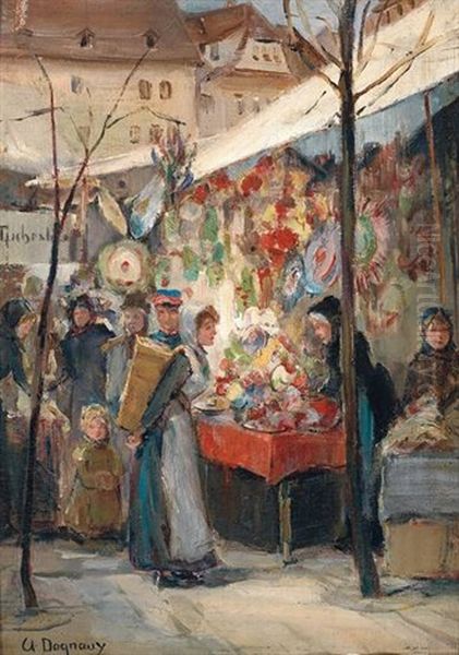 Lebhaftes Treiben Auf Einem Markt - view 1