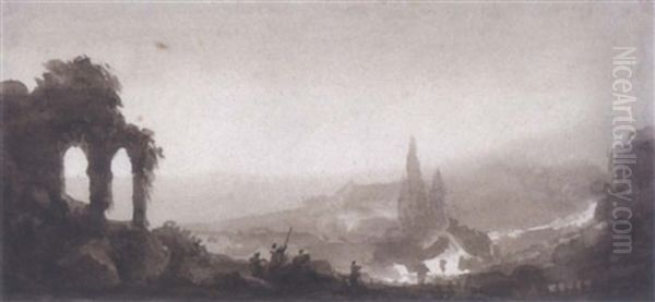 Ruines Antiques Dans Un Paysage Imaginaire - view 1