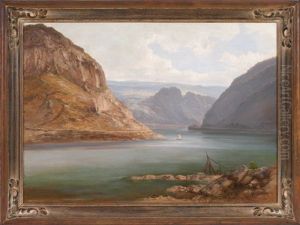 Rheinlandschaft An Der Loreley by Carl Dahl