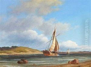 Skonnert Ved Indsejling Til Faaborg by Carl Dahl