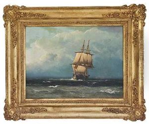 Franske Fregatter Ud For Kysten En Solskinsdag (+ Fregat Pa Havet Under Optraekkende Skyer; Pair) Franske Fregatter Ud For Kysten En Solskinsdag (+ Fregat Pa Havet Under Optraekkende Skyer; Pair)