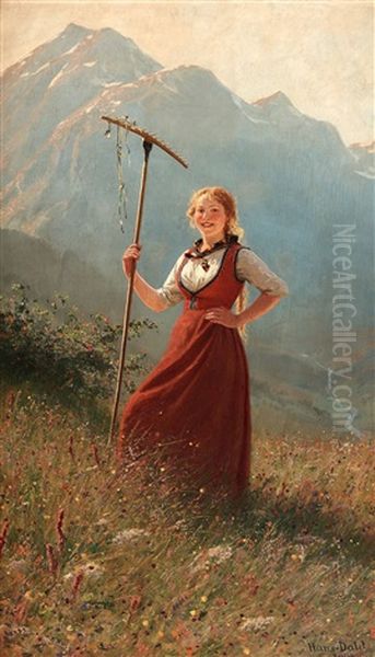 Girl In Fjord Landscape - view 1