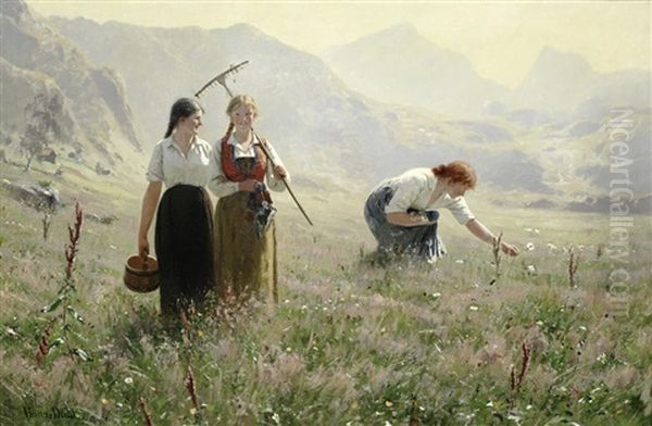Three Girls In A Meadow - view 1