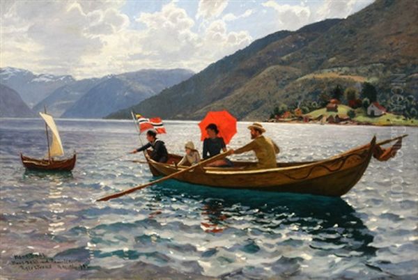 Artist With His Family Boating In Balestrand - view 1