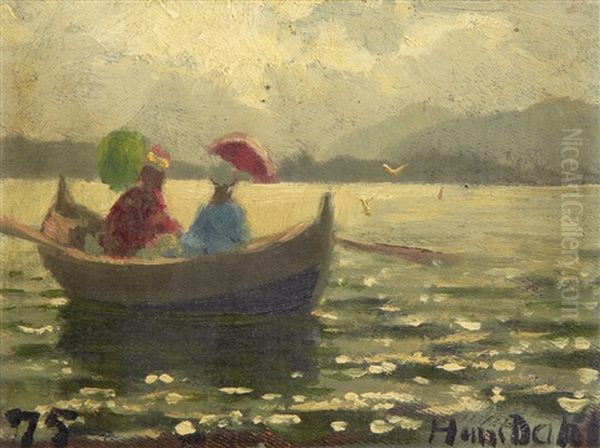 Ladies In A Boat And Sketches Of Figures Beside A Fjord (3 Works) - view 1