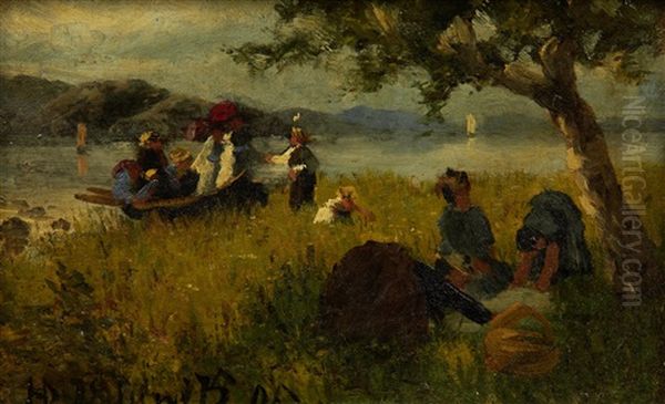 The Picnic, And Sketch Of Elegant Figures In A Park (2 Works) - view 1