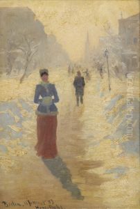 Snowy Street, Berlin by Hans Dahl