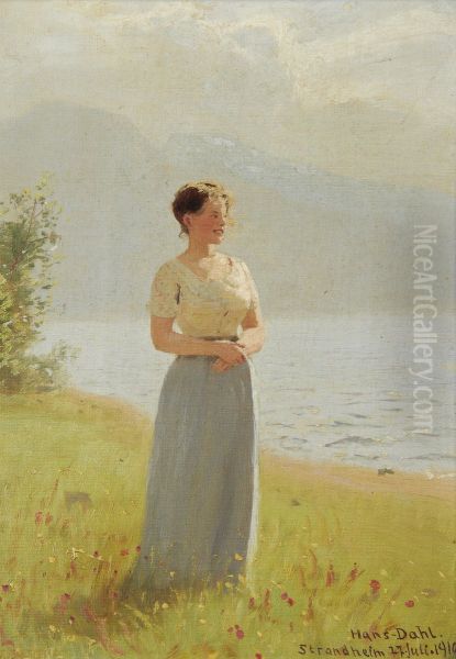 Girl Beside A Fjord - view 1