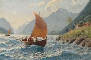 Mit Gutem Winde. Fjord An Der Westkuste Norwegens by Hans Dahl