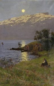 Mitternachtssonne Uber Dem Fjord Mitternachtssonne Uber Dem Fjord