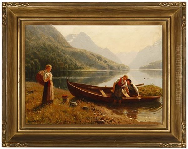 Jealousy And Love, Figures Frolicking By Lakeshore - view 1