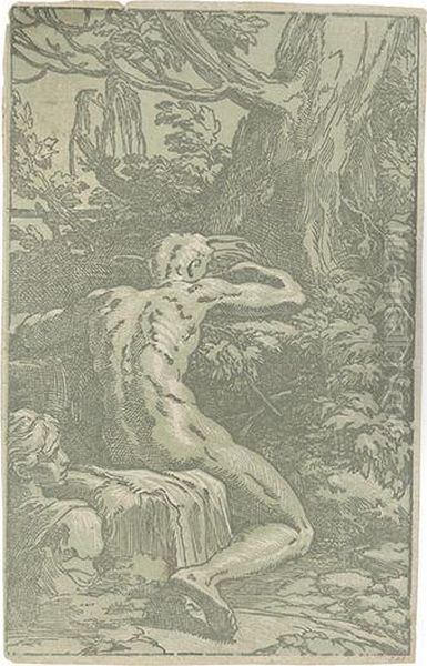 Narcissus At The Well. - view 1