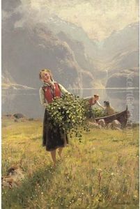 Sommerdagved En Norsk Fjord - A Summerday By A Norweigan Fjord by Hans Dahl