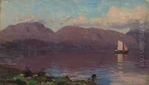 Solnedgang, Sognefjord by Hans Dahl