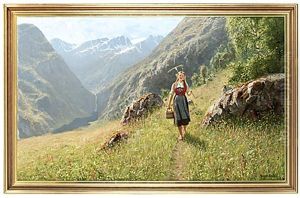 Fjordlandskap Med Flicka