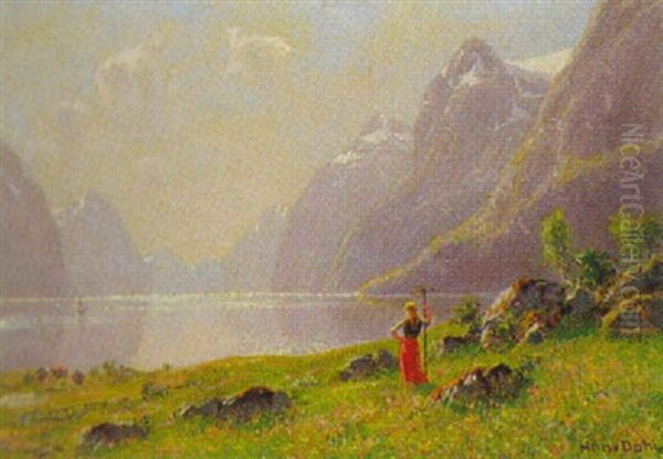 Madchen Am Norwegischen Fjord - view 1