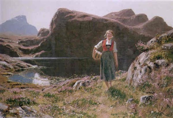 A Young Girl In A Fjord Landscape - view 1