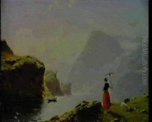 A Young Goatgirl By A Fjord A Young Goatgirl By A Fjord
