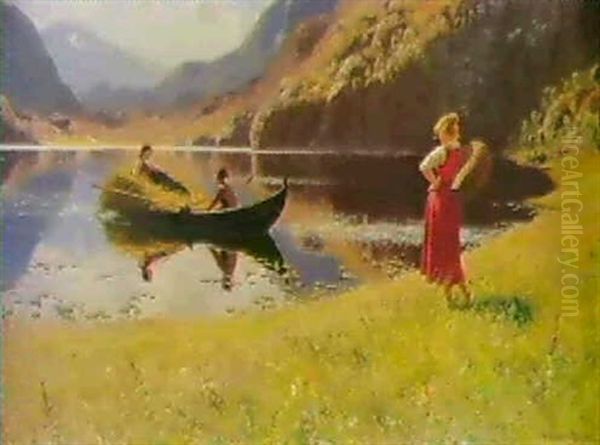 Norsk Fjordparti Med Ungt Par I En Bad - view 1