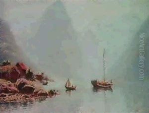 Fiskelage Vid Fjord by Hans Dahl