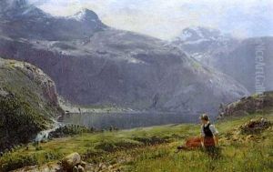 Vilande Vallflicka Vid Fjord