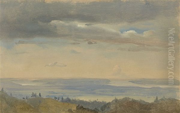 Wolkenstudie Mit Flusslandschaft ("cloud Study With River Landscape") - view 1