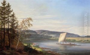 Blick Auf Die Elbe Vom Cosels Garten Bei Dresden by Johan Wilhelm Ludwig Dahl