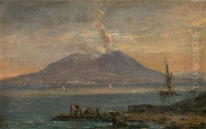 Der Vesuv, Gesehen Von Posillipo (vesuvius Seen From Posillipo) by Johan Wilhelm Ludwig Dahl