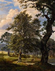 Dyrehaven Deer Park Near Copenhagen by Johan Wilhelm Ludwig Dahl