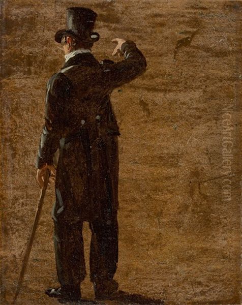 Study Of A Figure From Behind (portrait Of Crown Prince Christian Frederik Of Denmark In Naples?) - view 1