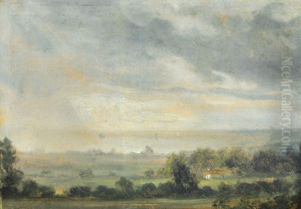 View From The Elbe Valley With High Cloudy Sky - view 1