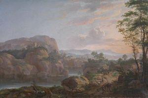 Sydlig Landskap Med Fjord by Johan Wilhelm Ludwig Dahl