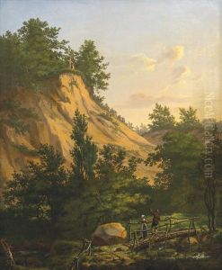 Cross On A Cliff (klintekorset) At Liselund Park On Mon by Johan Wilhelm Ludwig Dahl