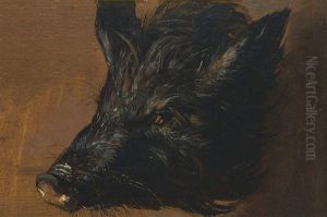 Head Of A Boar by Johan Wilhelm Ludwig Dahl
