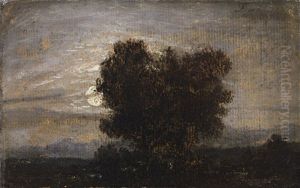 Baume Im Mondschein by Johan Wilhelm Ludwig Dahl