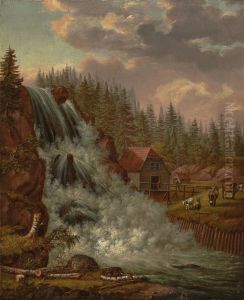Norsk Landskap, Rogna Vannfall by Johan Wilhelm Ludwig Dahl