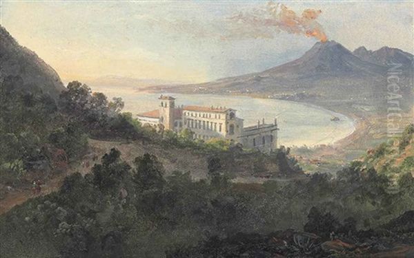 View Over Quisisana Towards The Bay Of Naples, Vesuvius Beyond - view 1
