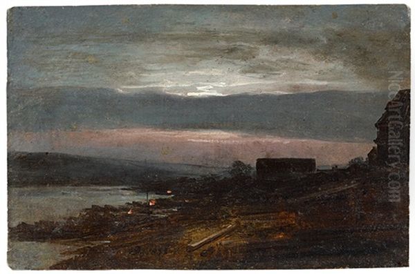 View On The River Elbe Near Dresden At Night - view 1