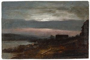 View On The River Elbe Near Dresden At Night