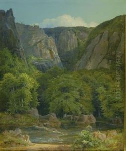 Ansicht In Der Sachsischen Schweiz by Johan Wilhelm Ludwig Dahl