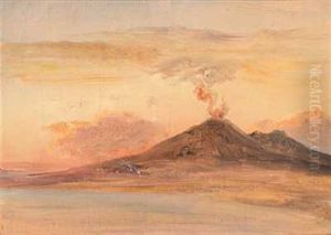 Napoli Gulfen Med Vesuvius by Johan Wilhelm Ludwig Dahl