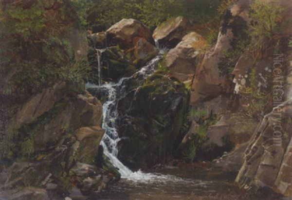 A Waterfall In Morgenbach, Germany - view 1