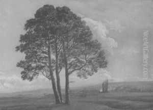 Weite Sommerlandschaft, Die Mit Dem Horizont Zu Verschmelzen Scheint by Johan Wilhelm Ludwig Dahl