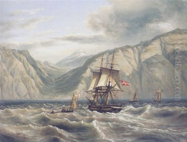 Danske Orlogsskibe Udenfor Norges Kyst - view 1