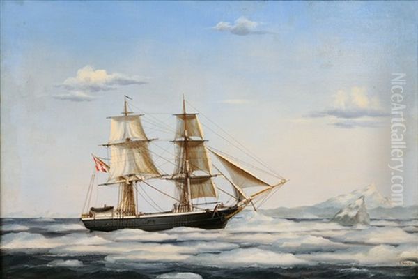 A Danish Brig In The Arctic Sea - view 1