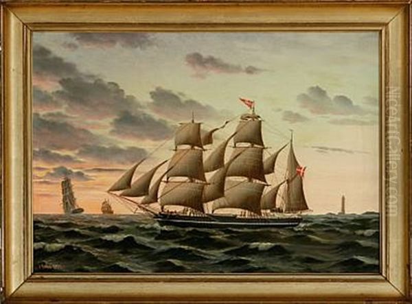 Barque Mary Of Odense Off The Coast Of Skagen - view 1